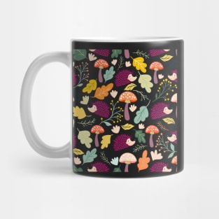 Hedgehogs in autumn Mug